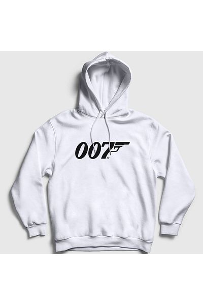 Presmono Unisex Λευκό λογότυπο 007 Ταινία Τζέιμς Μποντ Φούτερ με κουκούλα 258117 ττ