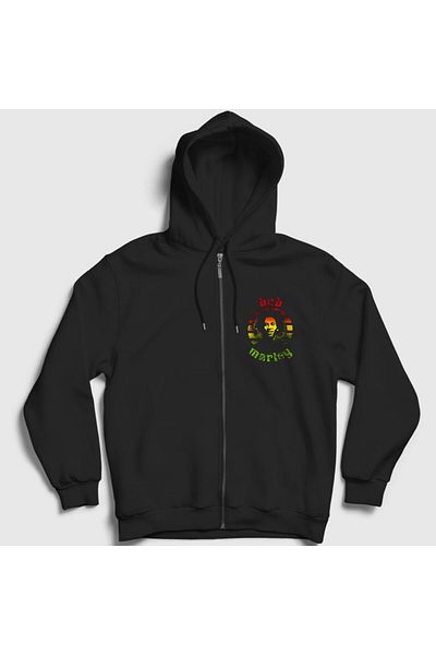 Presmono Φούτερ Unisex Black Sun Bob Marley με φερμουάρ με κουκούλα 265860 ττ