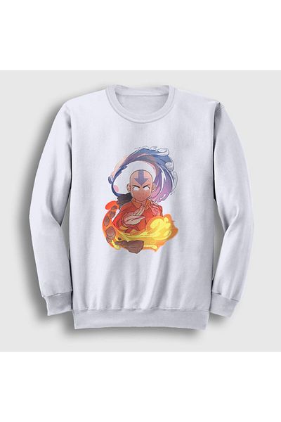 Presmono Unisex White Aang Anime Avatar The Last Airbender Φούτερ 262078 ττ