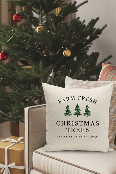 Filamente Christmas Themed Throw Pillow Cover / Christmas - Christmas Cushion Cover (Double-Sided Printed - Hidden Zipper)
