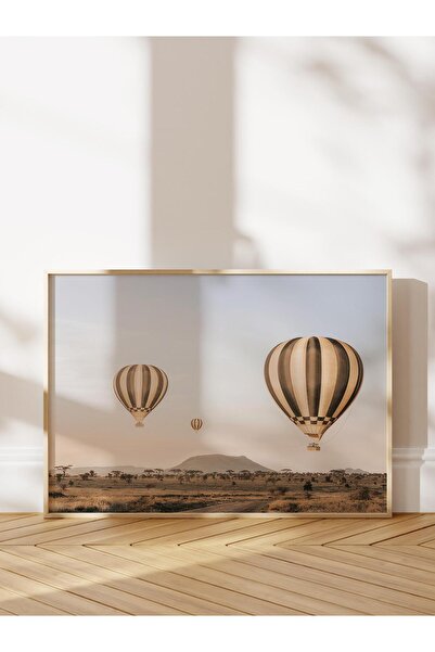 Postifull Pictură înrămată cu baloane cu aer peste Serengeti, pictură orizontală pe perete Seria Comfort NR:108466