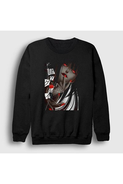 Presmono Unisex Μαύρο φούτερ Yumeko Anime Kakegurui 240148 ττ