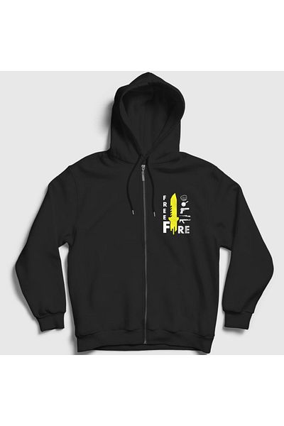 Presmono Φούτερ Unisex Μαύρο Μαχαίρι με φερμουάρ με κουκούλα 232912 ττ