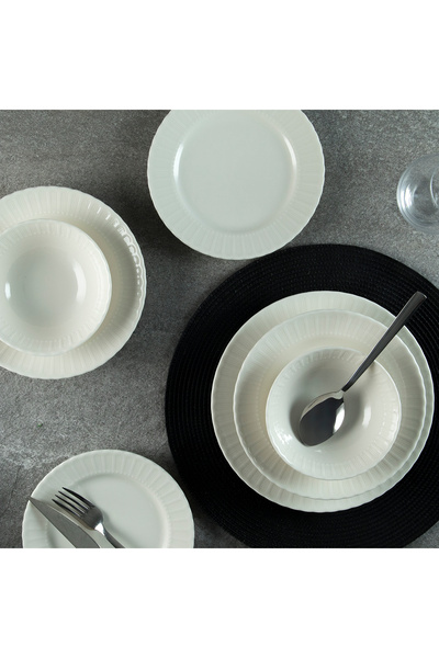 Tulü Porselen Tulu Porselen Safir 24 Parça 6 Kişilik Yemek Takımı