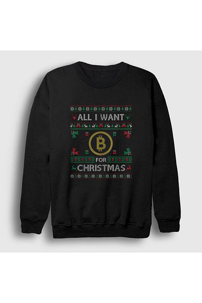 Presmono Unisex Μαύρο Bitcoin για Χριστουγεννιάτικο Πρωτοχρονιάτικο Φούτερ 269018 ττ