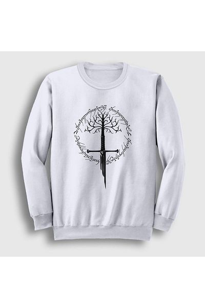 Presmono Unisex Λευκό Narsil Lord of the Rings Φούτερ ο Άρχοντας των Δαχτυλιδιών 252971 ττ