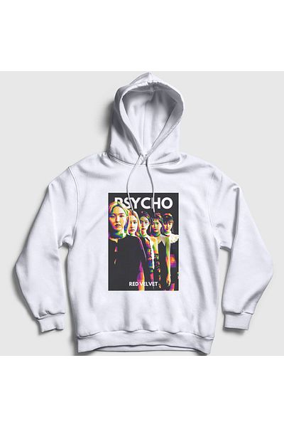 Presmono Φούτερ Unisex White Psycho K-pop Red Velvet με κουκούλα 277103 ττ