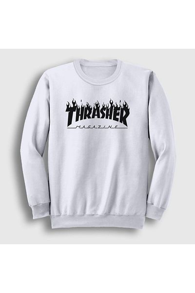 Presmono Φούτερ Unisex Λευκό λογότυπο V6 Thrasher 279717 ττ