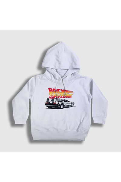 Presmono Hanorac cu glugă unisex pentru copii, alb, Delorean Film Back To The Future243070tt
