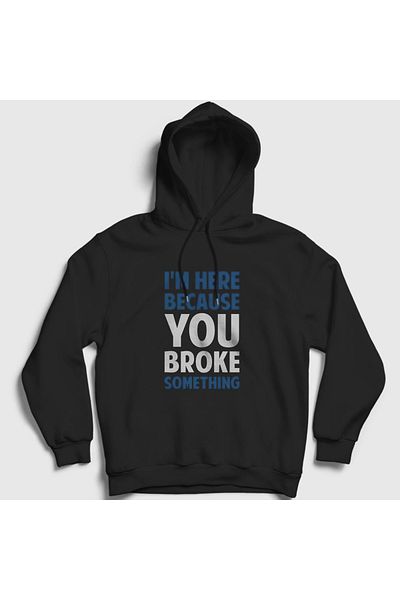 Presmono Φούτερ με κουκούλα Unisex Black Broke Developer Software 331302 ττ