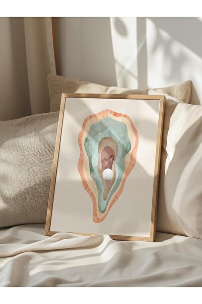 Postifull Ζωγραφική με ακουαρέλα με κορνίζα, Ξύλινος κορνίζα και αφίσα, Ζωγραφική τοίχων Comfort Series NO:108522