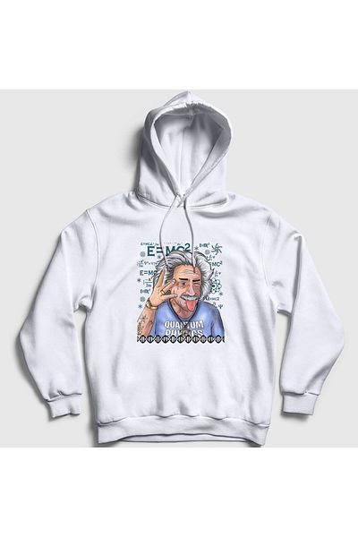 Presmono Φούτερ με κουκούλα Unisex White Quantum Physics Scientist Albert Einstein 338687 ττ