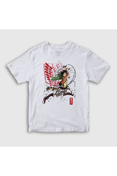 Presmono Tricou unisex soldat alb Eren Yeager Anime Attack On Titan316269tt
