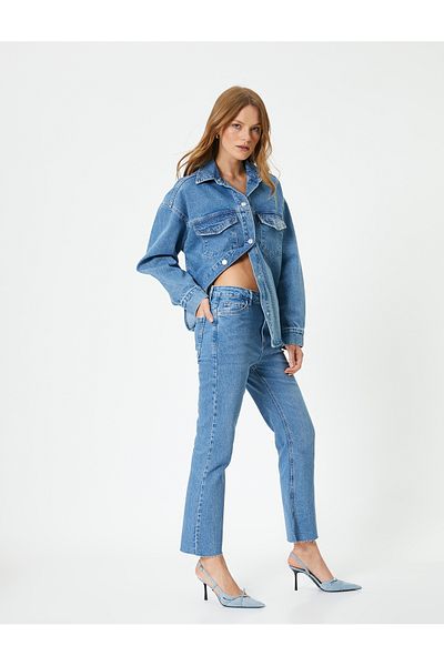 Koton Short Flared Jeans - Crop Kick Flare Jeans