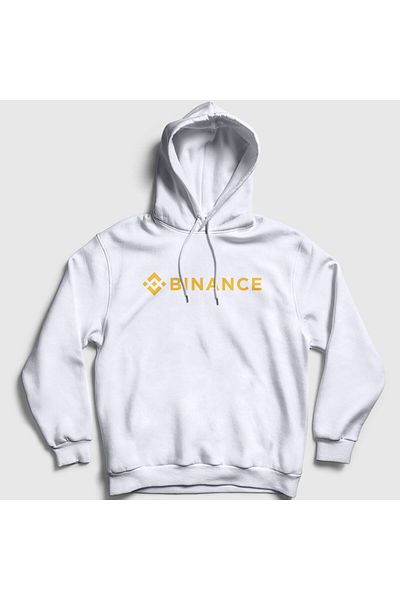 Presmono Φούτερ με κουκούλα Unisex Λευκό λογότυπο Binance Bitcoin 323087 ττ
