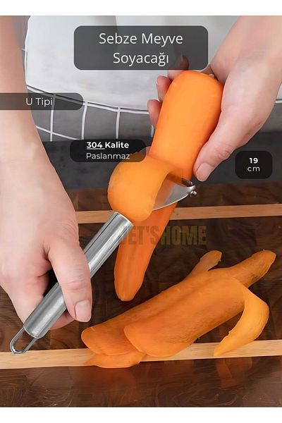 Jet's Home Vegetable Peeler Stainless Fruit Peeler U Type Peeler Steel 19 cm