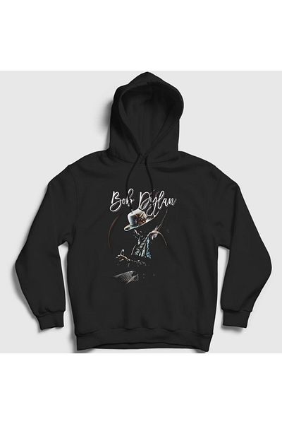 Presmono Unisex Μαύρο φούτερ με κουκούλα Bob Dylan 301633 ττ