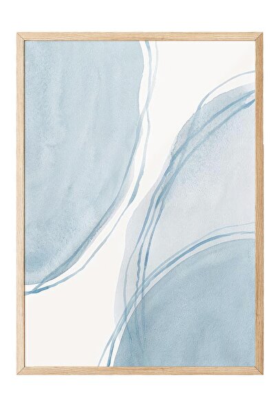 Postifull Watercolor Shapes Framed Painting, Wooden Frame and Poster, Wall Painting Comfort Series No:108539
