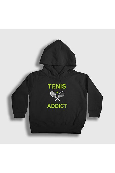 Presmono Унисекс детски черен суитшърт с качулка Addict Sports Tennis 329832tt