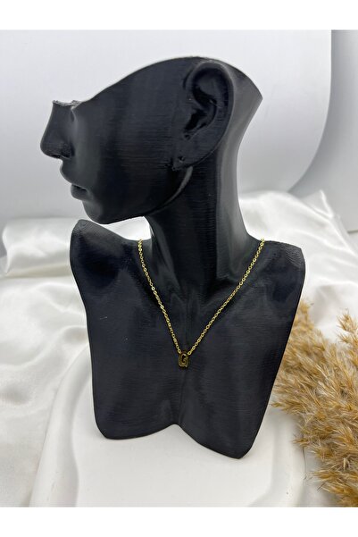 Yıldız Accessory Gold Colored Steel Letter Necklace - Letter g