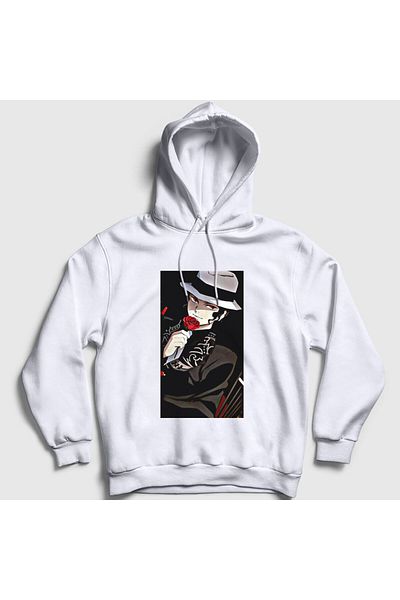 Presmono Unisex Λευκό Muzan Kibutsuji Anime Demon Slayer Kimetsu No Yaiba Φούτερ με κουκούλα 308773 ττ