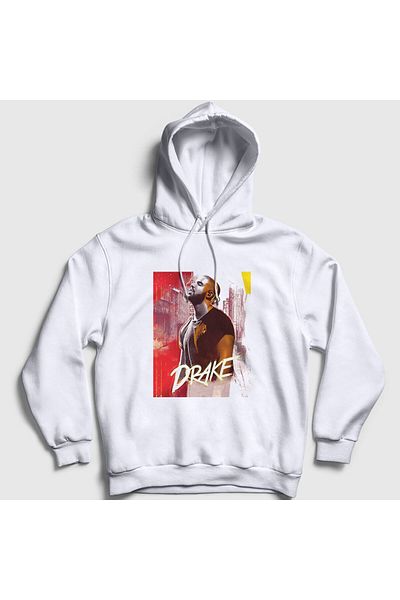 Presmono Unisex Λευκή αφίσα Drake Hooded φούτερ 325687 ττ