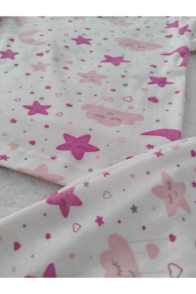 Store Pink Star Print Pajamas Set for Baby Girl - Nightgown & Newborn Set