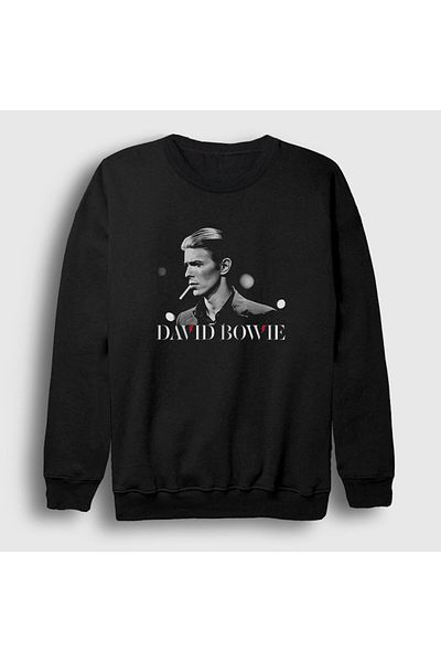 Presmono Φούτερ Unisex Μαύρο Cool David Bowie 301867 ττ