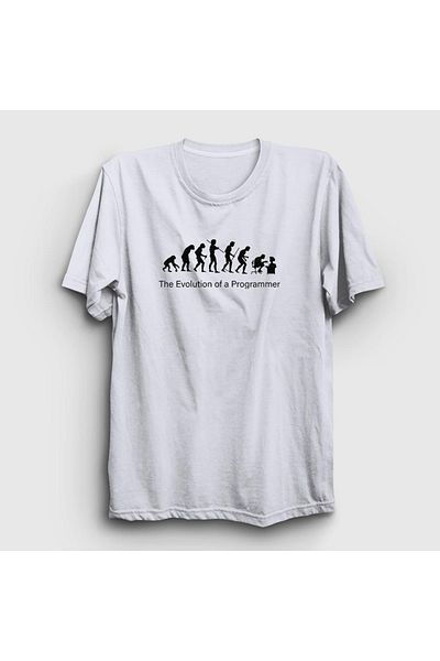 Presmono Μπλουζάκι Unisex White Evolution Developer Software Developer 332793 ττ