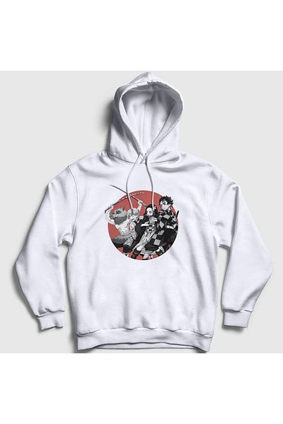 Presmono Φούτερ με κουκούλα Unisex White Team Anime Demon Slayer Kimetsu No Yaiba 309097 ττ