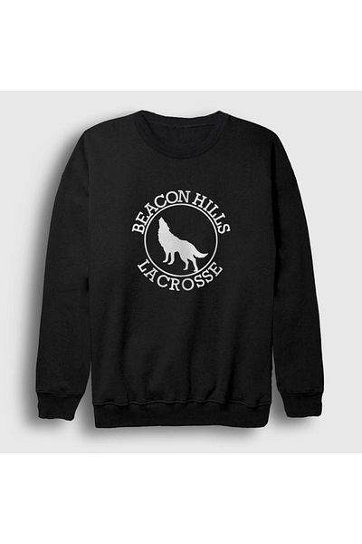 Presmono Унисекс черен суитшърт за лакрос Beacon Hills V2 Series Teen Wolf 330847tt