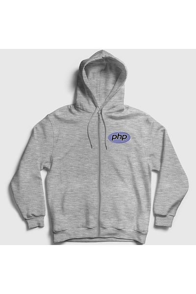 Presmono Φούτερ με κουκούλα με φερμουάρ Unisex Grey Php Coder Programmer Developer Software 337643 ττ