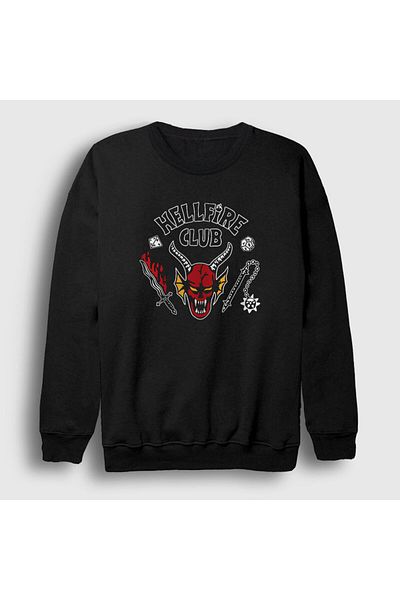 Presmono Унисекс черен суитшърт Hellfire Club TV Series Stranger Things 309553tt