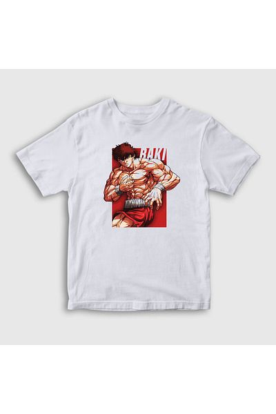 Presmono Tricou unisex alb Strong V2 Anime Hanma Baki pentru copii319249tt