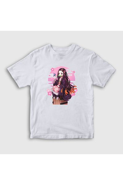 Presmono Μπλουζάκι Unisex Παιδικό Λευκό Nezuko Kamado Anime Demon Slayer Kimetsu No Yaiba 308112 ττ