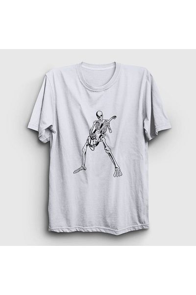 Presmono Μπλουζάκι Unisex White Skeleton Guitarist Music Rock 339807 ττ