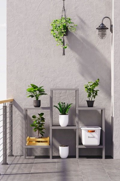 Trend Maison Çok Amaçlı 6 Katlı Modüler Düzenleyici Mutfak Rafı Ve Erzak Dolabı Dekoratif Saksılık