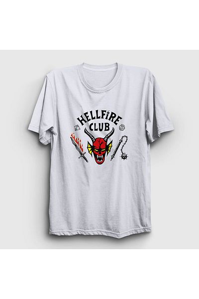 Presmono Μπλουζάκι Unisex White Hellfire Club TV Series Stranger Things 309475 ττ