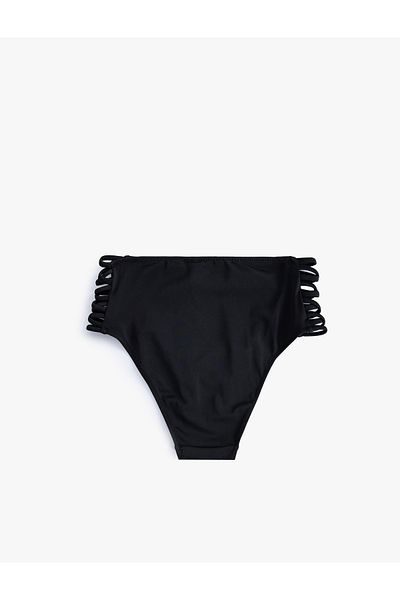 Koton Eng anliegendes Bikinihöschen mit hoher Taille und Fensterdetail