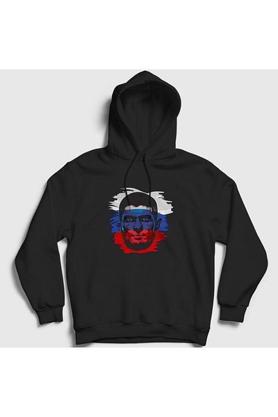 Presmono Унисекс черен суитшърт с качулка Русия UFC Khabib Nurmagomedov 316040tt
