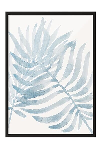 Postifull Watercolor Leaf Framed Painting, Black Frame and Poster, Wall Painting Comfort Series No:108538
