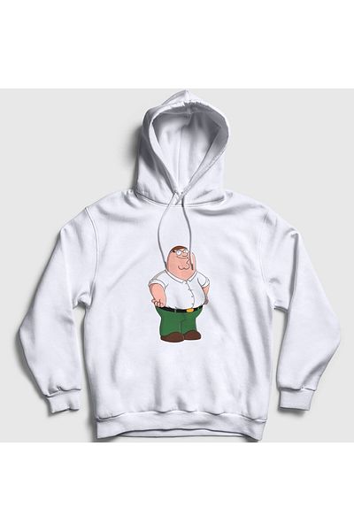 Presmono Unisex Λευκό φούτερ Peter Griffin V2 Family Guy με κουκούλα 300823 ττ