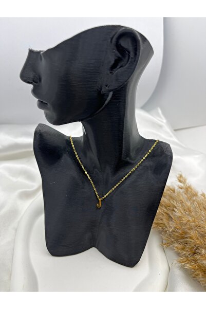 Yıldız Accessory قلادة بحروف فولاذية باللون الذهبي - حرف J