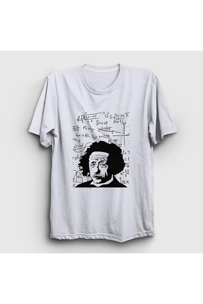 Presmono Tricou alb unisex Albert Einstein, savantul de formule333783tt