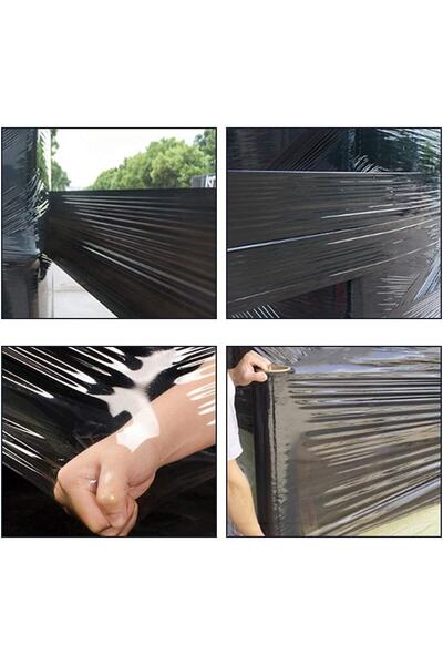 tuhapack plastic packaging Siyah Streç Ultra Mega Boy Eşya Mobilya Sarma Koru...