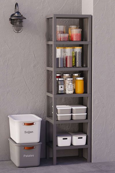 Trend Maison Organizator modular multifuncțional cu 6 niveluri, raft de bucătărie și dulap pentru alimente, ghiveci decorativ pentru flori