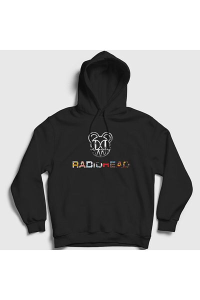 Presmono Φούτερ με μαύρη κουκούλα Radiohead V3 Unisex - 292877 ττ