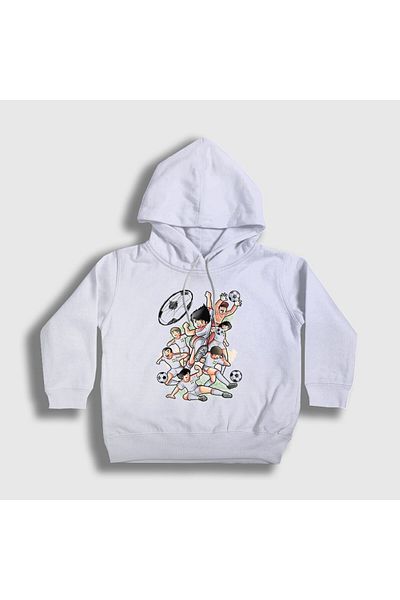 Presmono Hanorac cu glugă unisex pentru copii, alb, Niupi Football Anime Captain Captain Tsubasa325512tt