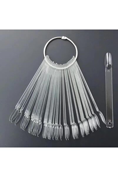 aba nails 50'li Tırnak Renk Kartelası Şeffaf Oval