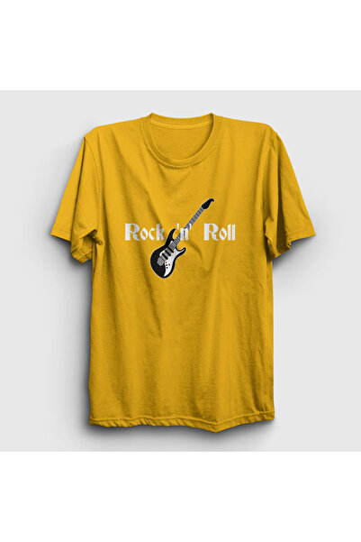 Presmono Unisex žuta gitara rok i rol T-shirt 314618tt